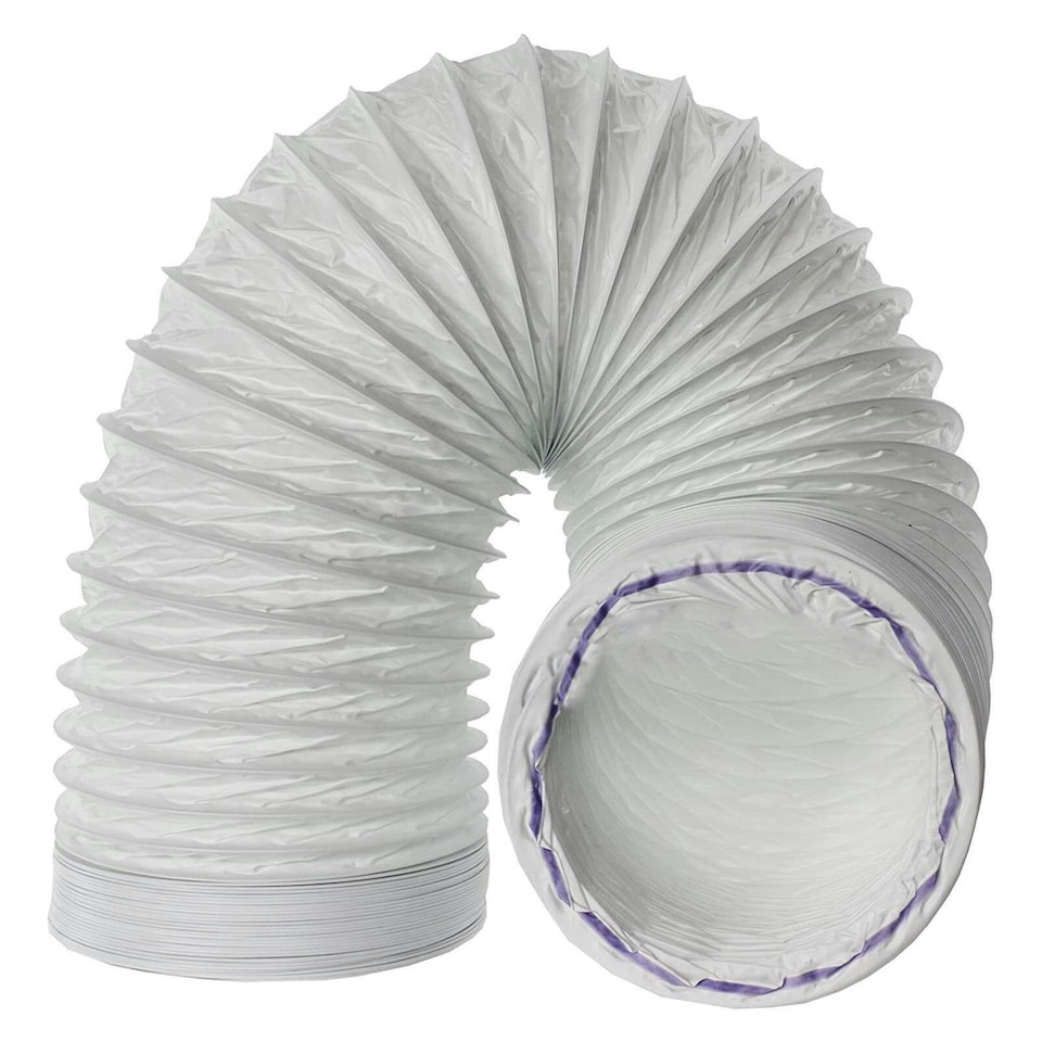 image 1 of SPARES2GO Vent Hose for Klarstein Air Conditioner Conditioning 3m 5" Extension + Pipe Clips White
