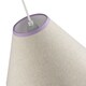 image 4 of Scallop Edge Natural Textured Linen Coolie Lamp Shade with Lilac Trims | Purple | Lilac | 1