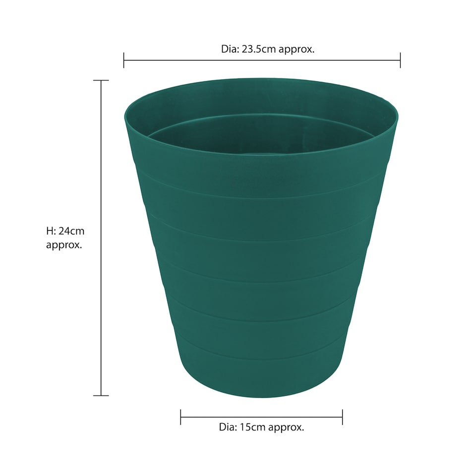 image 1 of JVL Revo Round Waste Bin 6.6L Set of 2 Bathroom Bedroom Office Teal