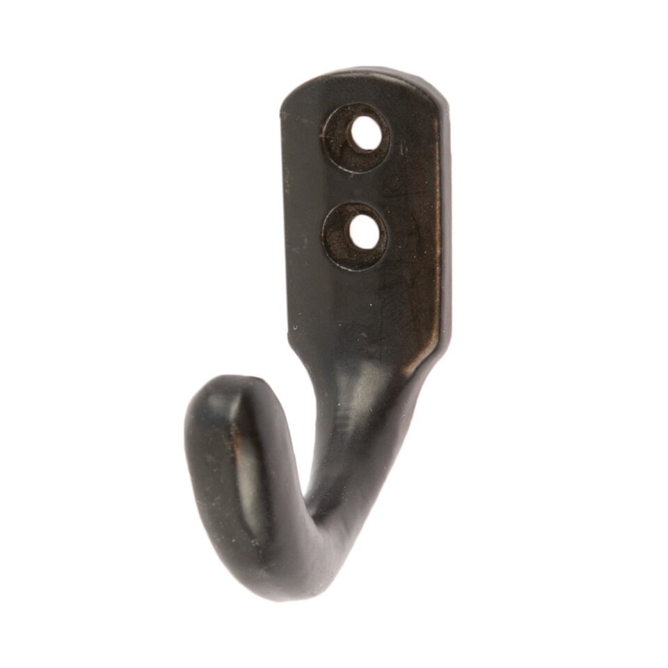 image 1 of Hammer & Tongs Single Coat Hook - W20mm x H55mm - Black | Black | Black | One Size