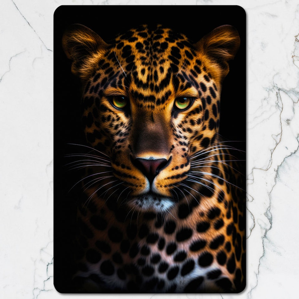 image 1 of Leopard Print Placemats And Coasters Set 12 Pieces 11x8 Placemats Wood Bottom