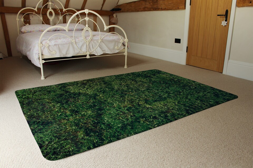 image 1 of Natural Green Moss Designer Rug | Multi