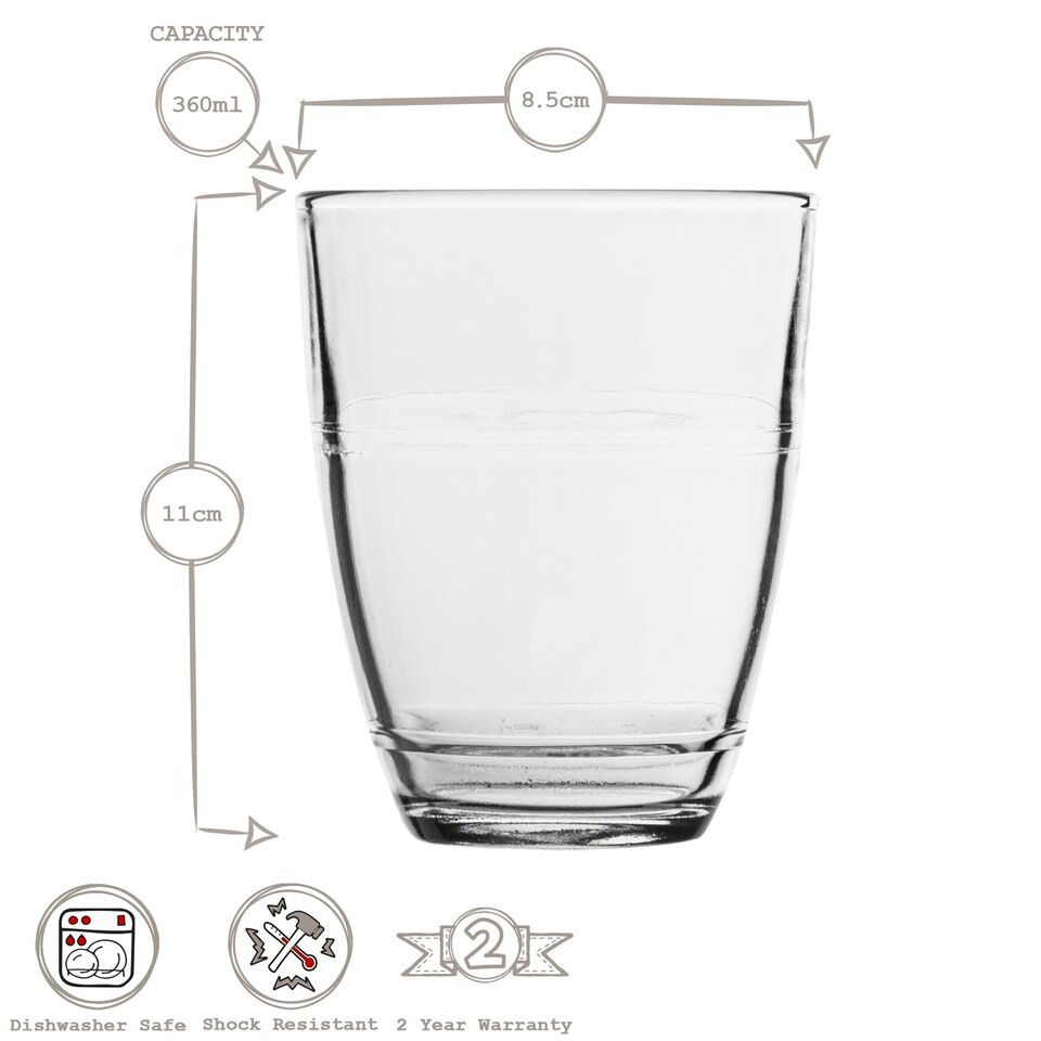image 1 of Duralex Gigogne Highball Glasses - 360ml - Pack of 6 | Clear | Clear