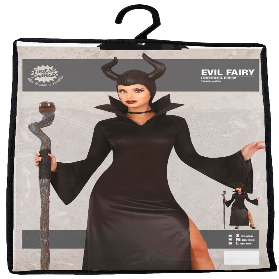 image 1 of Fancy Dress Adult Evil Fairy Black - L