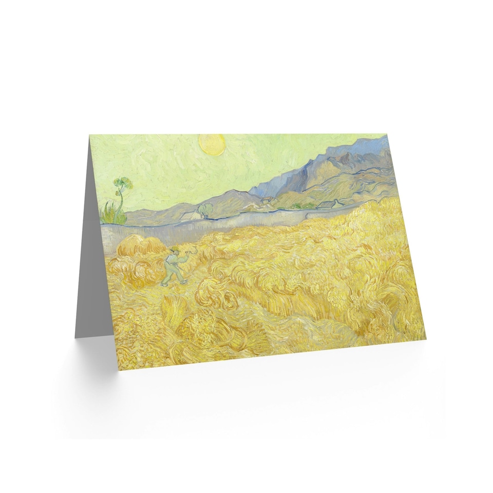 image 1 of Vincent Van Gogh Wheatfield With A Reaper Fine Art Art Card