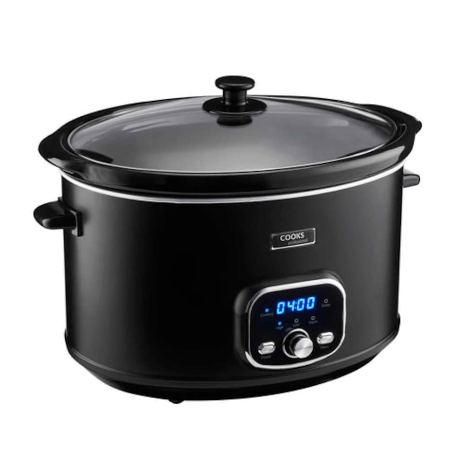 image 1 of Cooks Professional 8L Digital Slow Cooker with Glass Lid | Black | Black