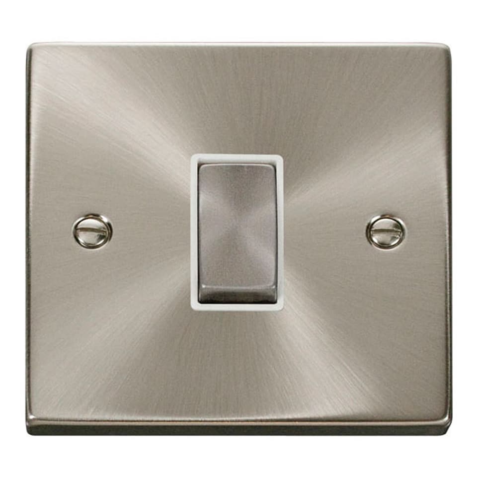 image 1 of SE HOME Satin Brushed Chrome 10A 1 Gang 2 Way Ingot Light Switch | Chrome | Satin Chrome