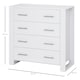 image 7 of HOMCOM Chest Of 4 Drawers Home Storage Clothes Cabinet Metal Handles Base White
