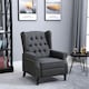 image 7 of HOMCOM Manual Recliner Armchair w/ Retractable Footrest Dark Grey