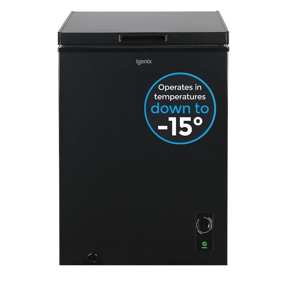 image 1 of Igenix IG100B Freestanding Chest Freezer, 99 L, Black