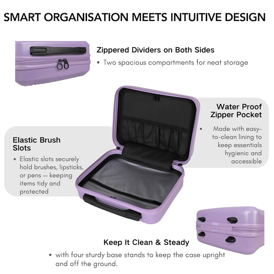 image 1 of Cabin Vanity Case for Travel | Lightweight Durable Strap-on Toiletries and Makeup Organiser | Waterproof Hardshell Hand Luggage