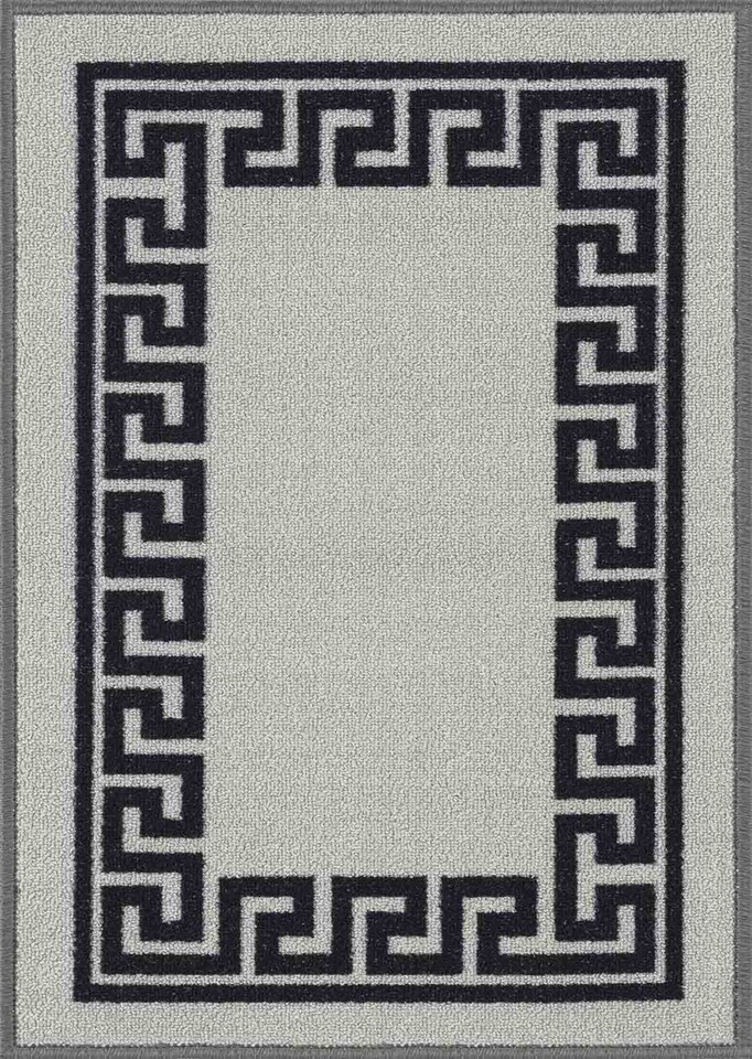 image 1 of Machine Washable Greek Key Design Anti Slip Doormats -