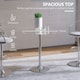 image 4 of HOMCOM Round Dining Table Bistro Pub Counter w/ Tempered Glass Top for Kitchen