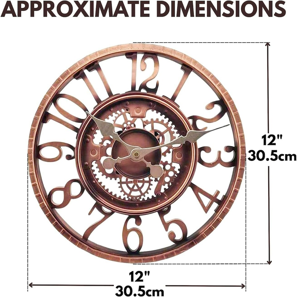 image 1 of Marco Paul 30cm Bronze Open Face Wall Clock Bronze