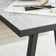 image 4 of Furniturebox Carson White Marble Effect Square Dining Table & 2 Green Pesaro Black Leg Chairs