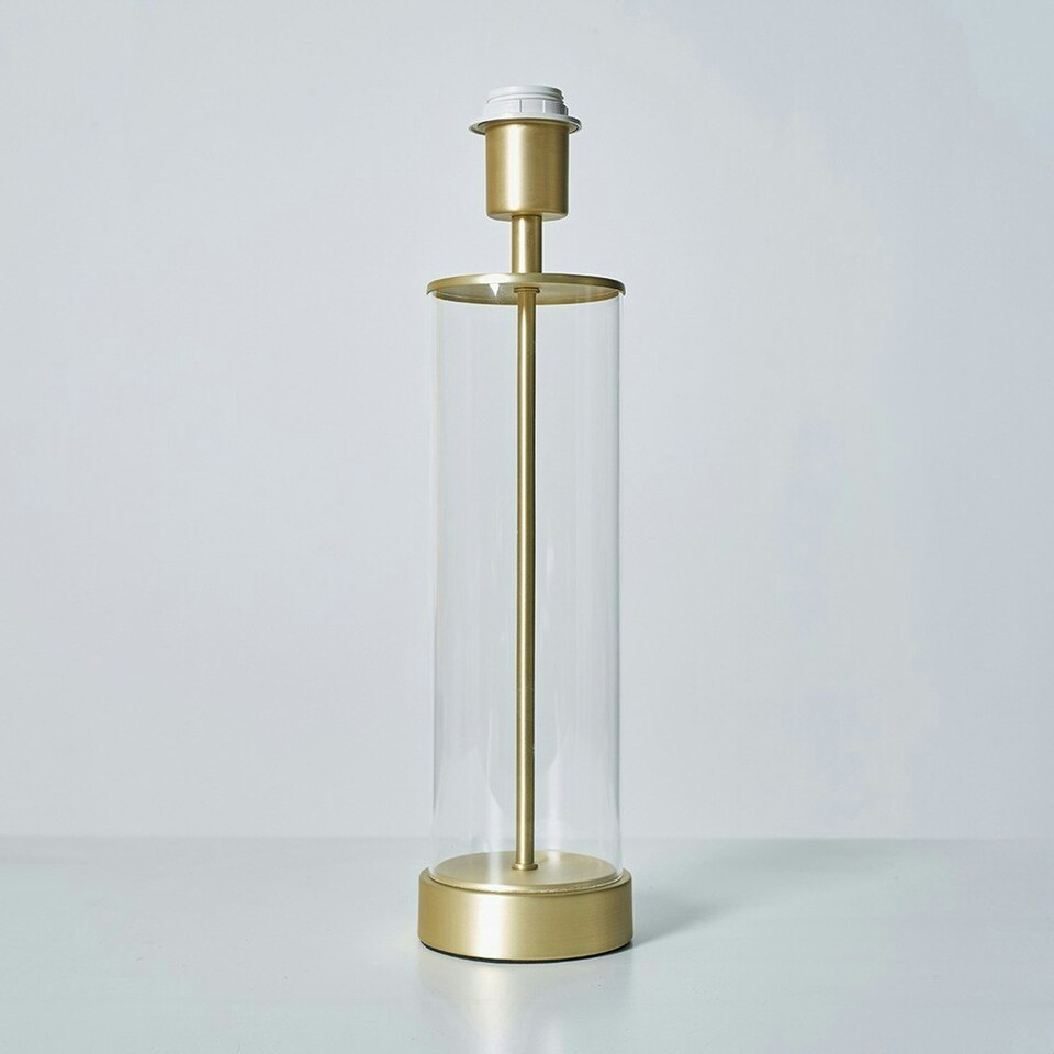 image 1 of ValueLights Contemporary Matt Gold And Clear Tube Table Lamp Base
