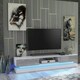 image 2 of TV Unit 180cm Grey Gloss Fronts White Matt Body with LED Platform White | Grey