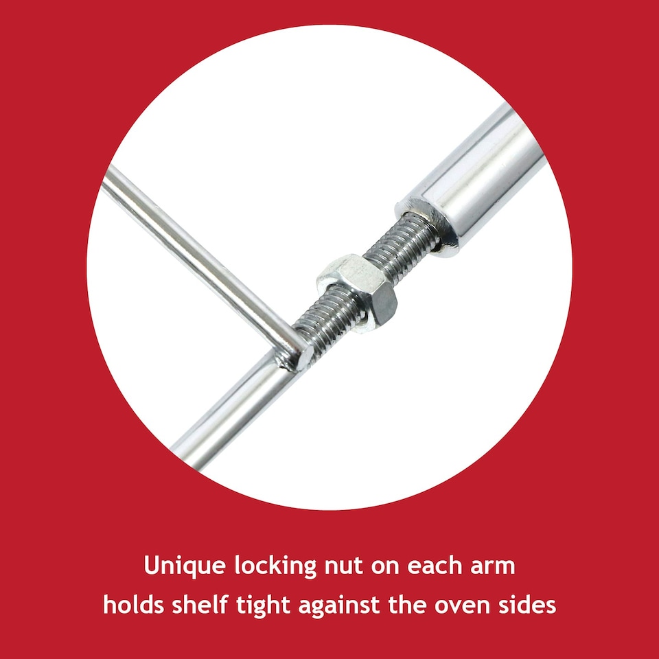 image 1 of SPARES2GO Large Oven Shelf Adjustable Width No Gaps CAPLE Extendable Lock Grill 590mm