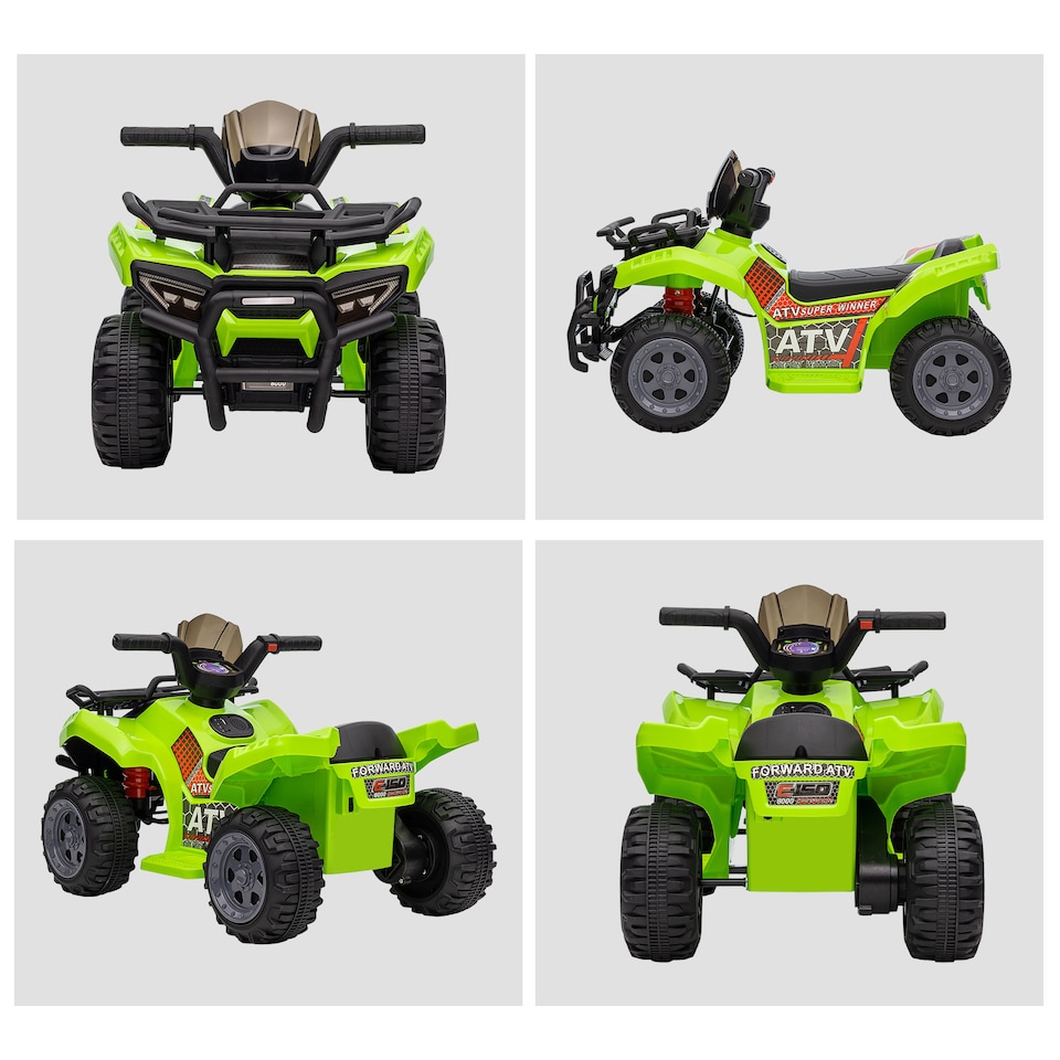 image 1 of HOMCOM 6V Kids Electric Ride on Car Toddlers Quad Bike All Terrain Vehicle Toy With Music for 18-36 months Green