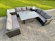 image 1 of Fimous U Shape Rattan Gardern Furniture Dining Sofa Set Adjustable Rising Dining Table With 2 Side Coffee Table
