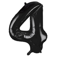 Black Number 4 Helium Foil Giant Balloon 86cm / 34 in