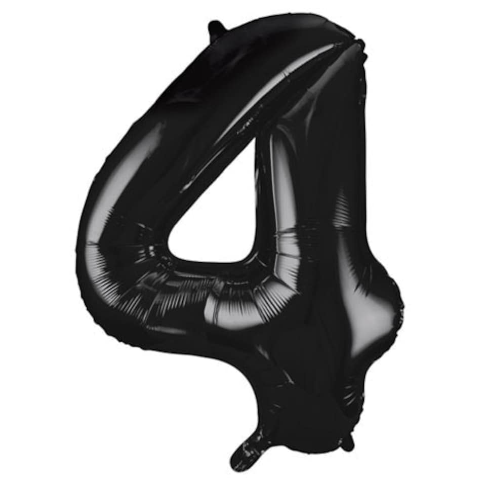 Black Number 4 Helium Foil Giant Balloon 86cm / 34 in