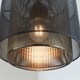 image 3 of Plexus 34cm Cylindrical Pendant Matt Black Paint, Antique Brass Mesh , E27