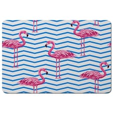 Flamingo & Blue Geometric Lines (Placemat)