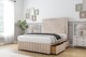image 4 of Sloomy Boston Chrome Sand Naples Divan Bed Base No Drawers With 54 Inch Floor Standing Headboard & 12 Inch Matching Footboard | Cream | Sand | Double | 1