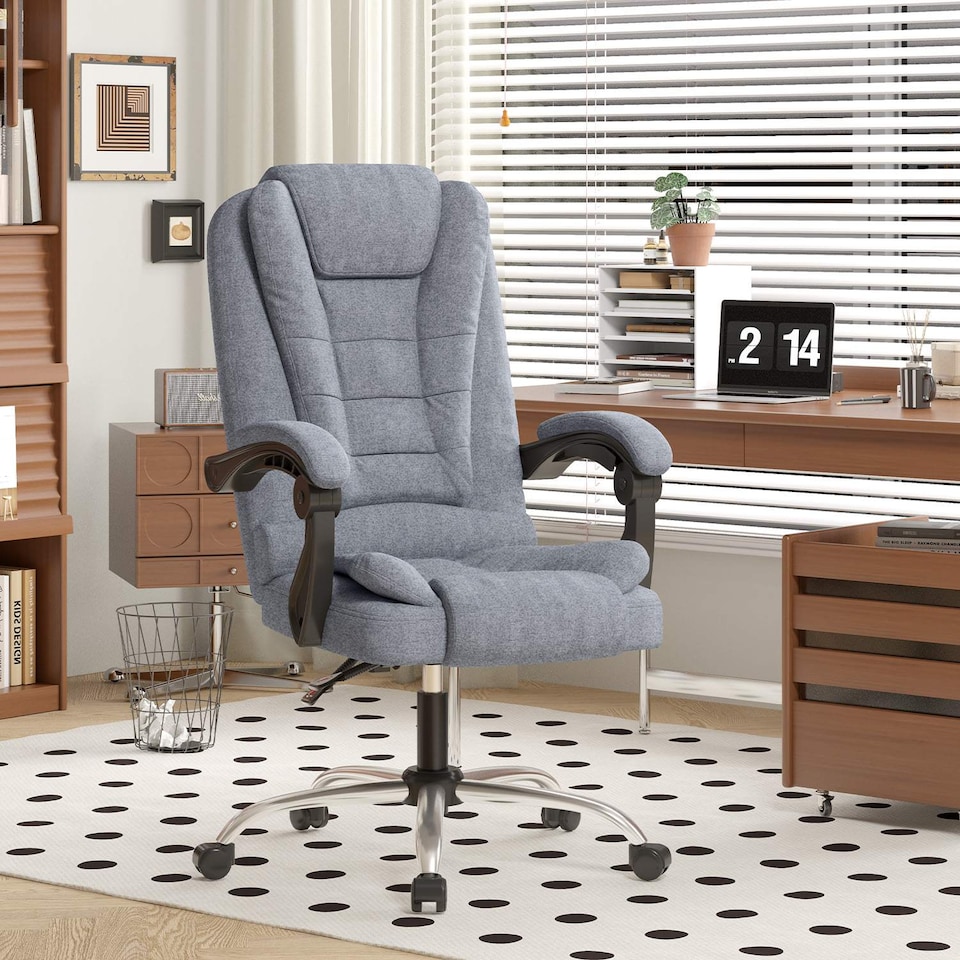 image 1 of Rattantree Adjustable Swivel Office Chair High Back Fabric Executive Chair