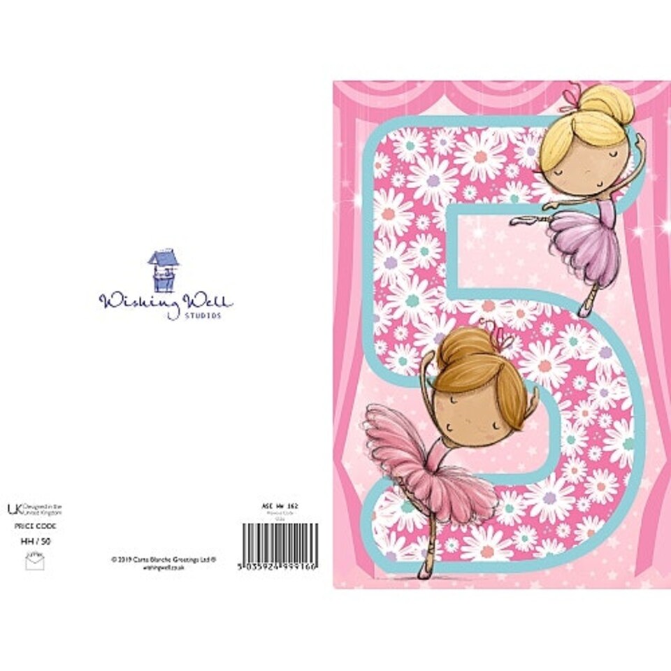 image 1 of Wishing Well Girls Age 5th Birthday Card 5 Today