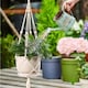 image 7 of 3 Pack Hanging Basket Indoor Outdoor Hanging Plant Pots with 3 Hooks Cream