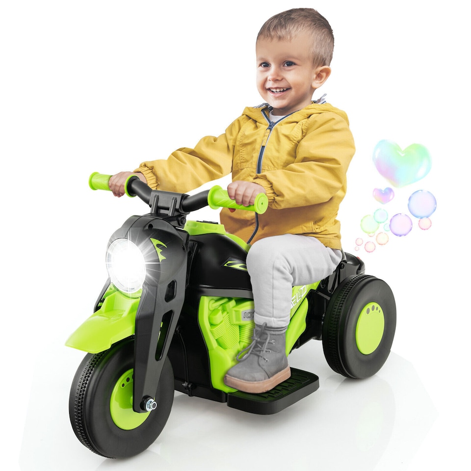 image 1 of COSTWAY 6V Kids Bubble Car Electric Motorcycle Green