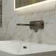 image 9 of Balterley Current Round Wall Mounted 2 Tap Hole Basin Mixer Tap with Fluted Lever Handle and Back Plate | Silver | Brushed Pewter | 1
