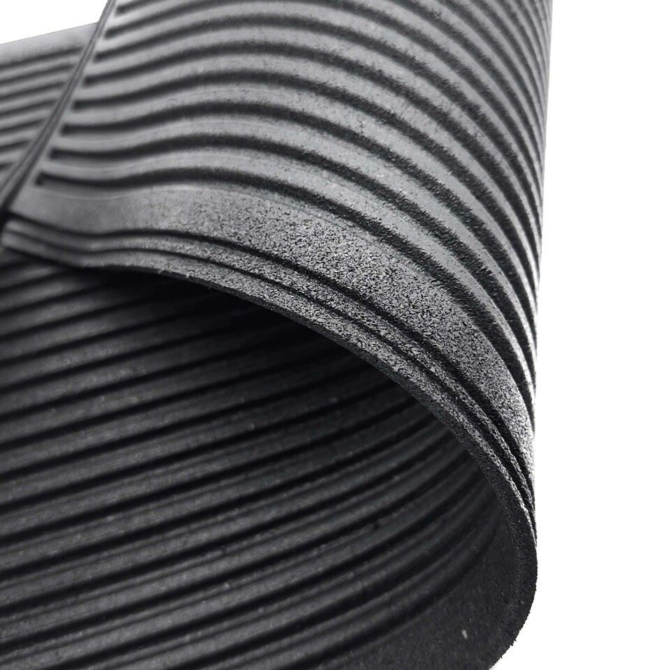 image 1 of Nicoman Ribbed Harmony Entrance Doormat 120x80cm | Black | 120x80cm