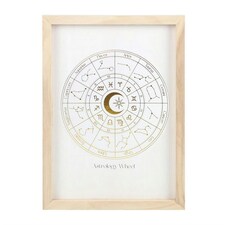 Something Different Astrology Wheel Framed Print - Off White - One Size