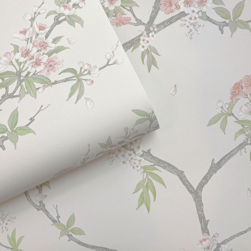 image 1 of Holden Decor Cherry Blossom Wallpaper | Pink | Pink/Cream | 1