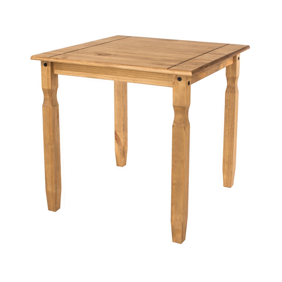 image 1 of Premium Corona Square Dining Set with Table and 2 Chairs in Grey or Brown Waxed Pine - Solid Wood | Brown | Brown | 1