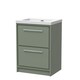image 1 of Bathroom 2 Soft-Close Drawer, Fireclay Basin, Green, 600mm | Green | Reed Green | 1