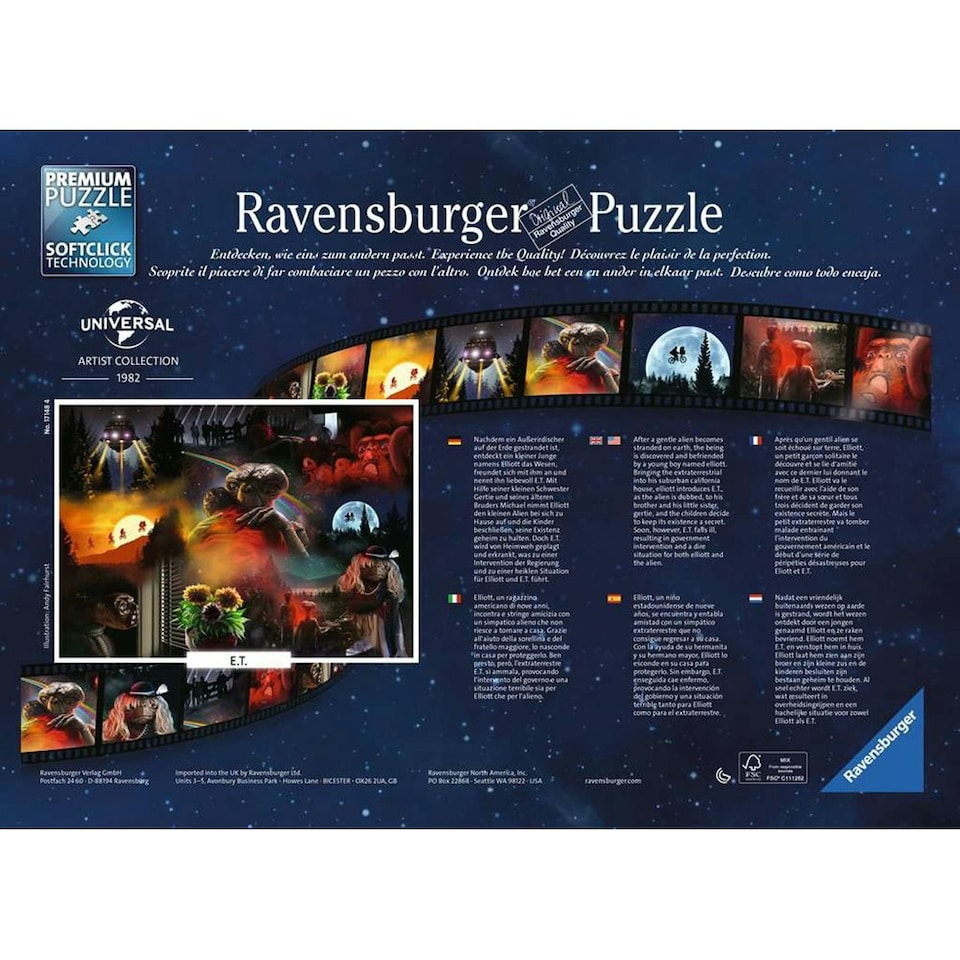 image 1 of Ravensburger E.T. Movie Poster 1000 Piece Jigsaw Puzzle