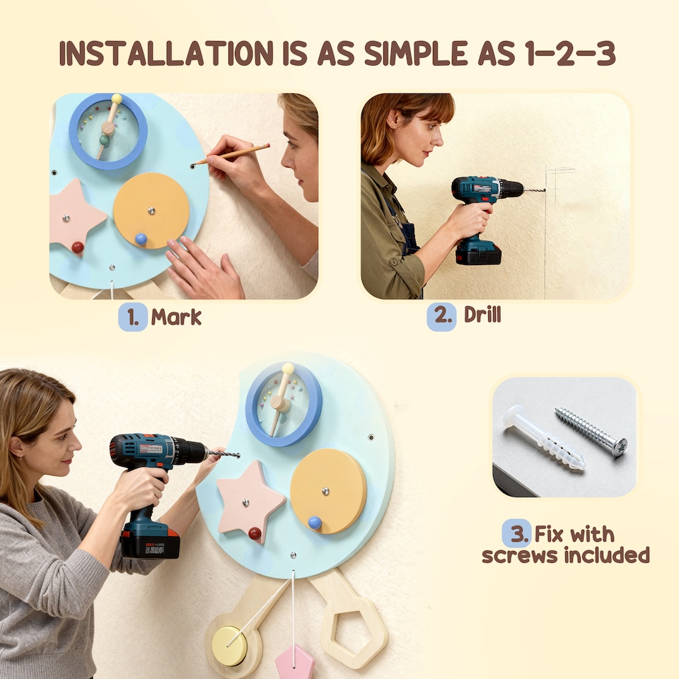 image 1 of AIYAPLAY Caterpillar Busy Board, Sensory Wall Toy for Toddlers 3+