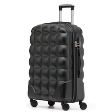 Flight Knight Bubble Suitcase Ryanair easyJet Jet2 Approved 8 Wheel Hardcase Suitcases Cabin or Medium & Large Check-in Sizes Black | Black | Medium