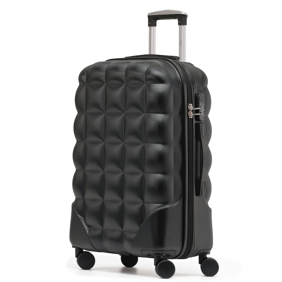 image 1 of Flight Knight Bubble Suitcase Ryanair easyJet Jet2 Approved 8 Wheel Hardcase Suitcases Cabin or Medium & Large Check-in Sizes Black | Black | Medium