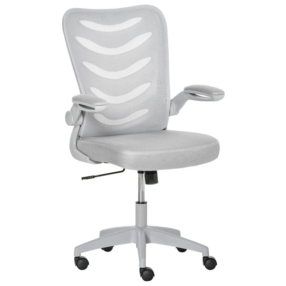 image 1 of Vinsetto Mesh Office Chair Home Swivel Task Chair with Arm, Grey
