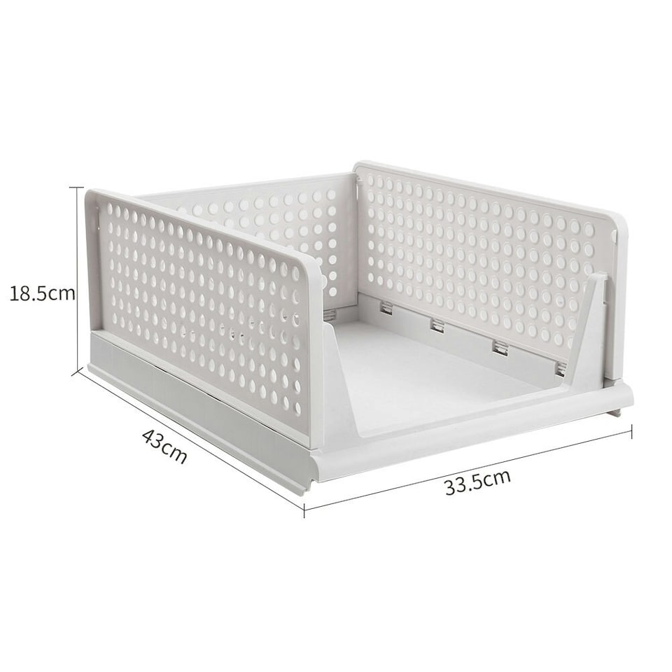 image 1 of Living and Home Foldable Plastic Storage Drawer Basket 27L - Off White