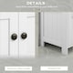 image 10 of kleankin Bathroom Pedestal Under Sink Cabinet with Storage Shelves, Door, White White | White