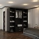 image 4 of Sliding Wardrobes 4U High Gloss Wardrobe Range with Mirror and Silver Handles - 2 3 or 4 Door Sizes White Black or Grey Finish | Black | Black 160cm