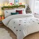 image 1 of furn. Festive Christmas Together Teddy Fleece Duvet Cover Set | White | Double