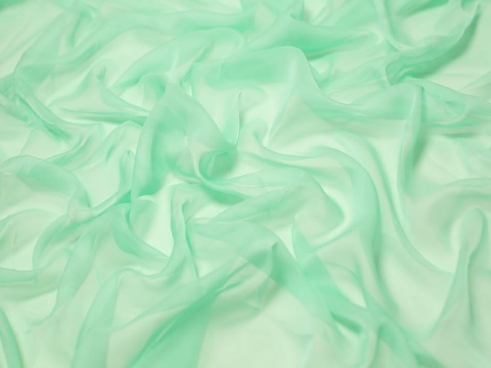 Minerva Core Range Green Cationic Sheer Chiffon Fabric for Dressmaking, 145cm / 57" Wide - per metre