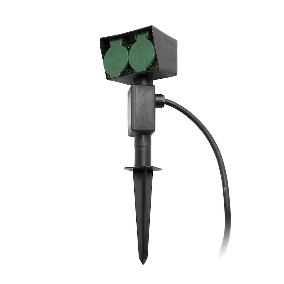 image 1 of Garten Outdoor Plug On Spike Black IP44